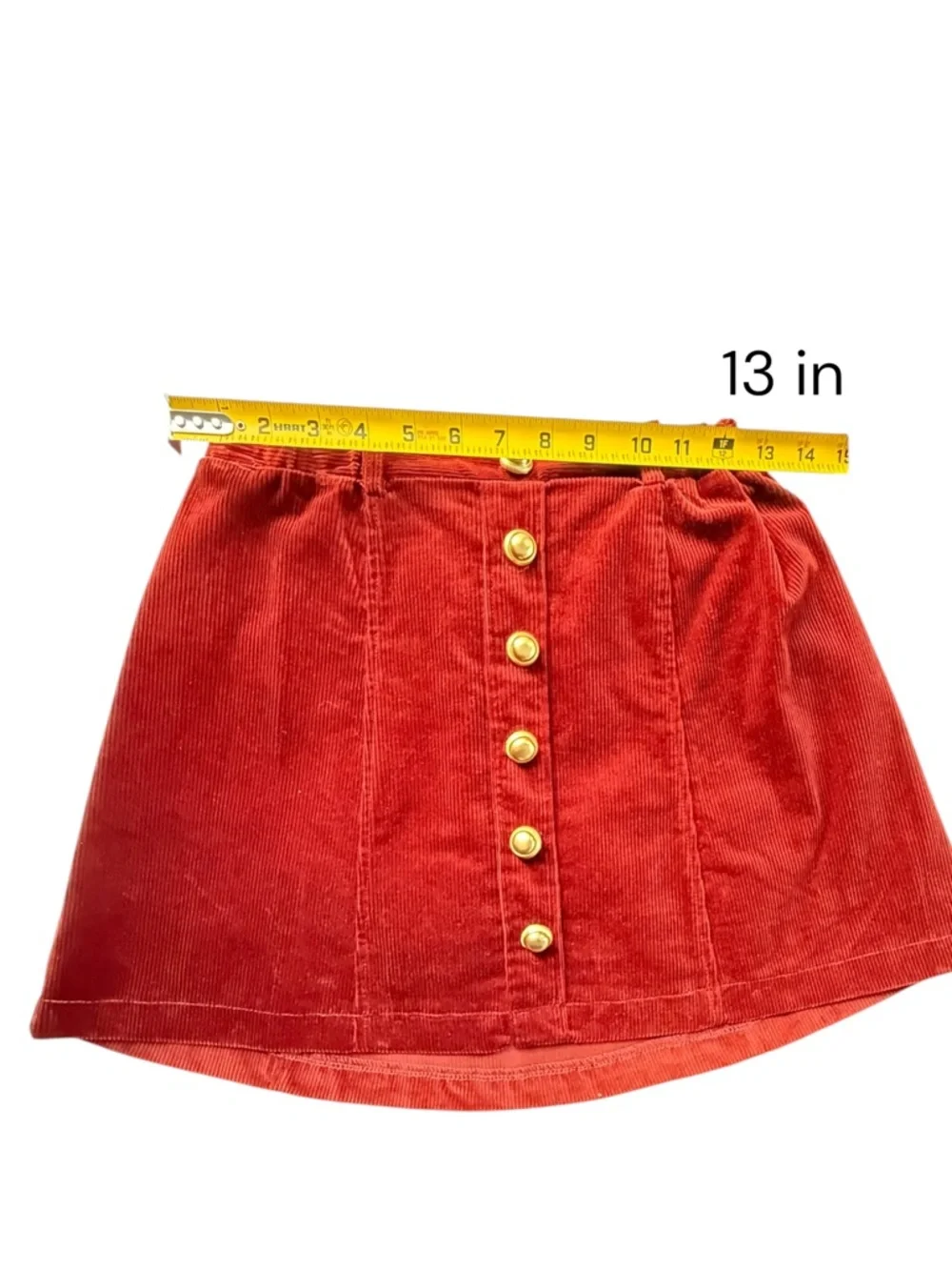 A Loves A Girls 2Pc Set Puff Sleeve Top Corduroy Skirt Rust Burgundy M 10-12Y